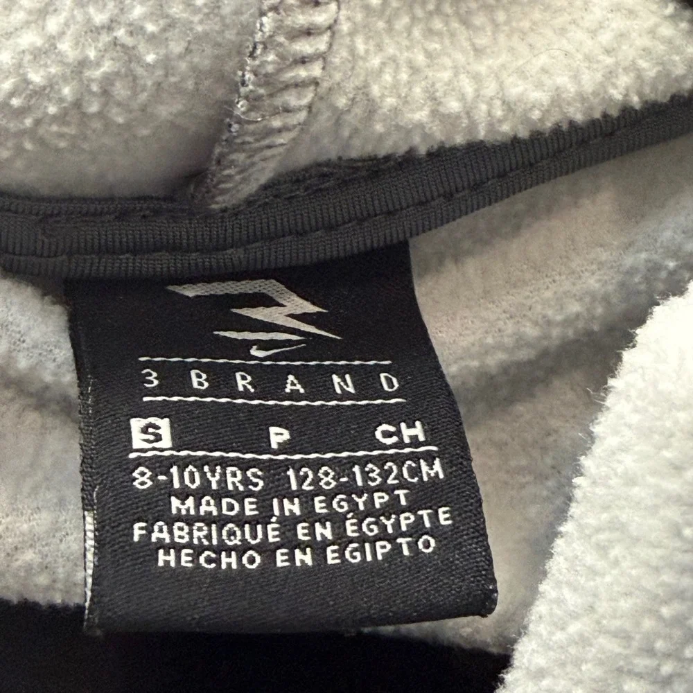 Nike 3 Brand Dri-FIT Hoodie Kids Small 8-10 Heather Grey All In Graphic 0402-GEH